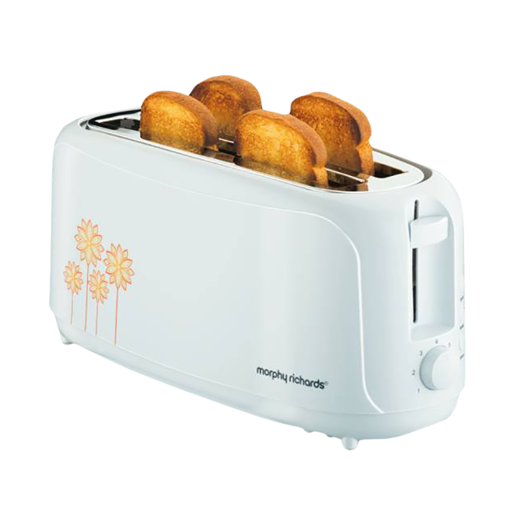 Buy morphy richards AT 402 1450W 4 Slice Pop Up Toaster with Removable Crumb Tray White Online Croma